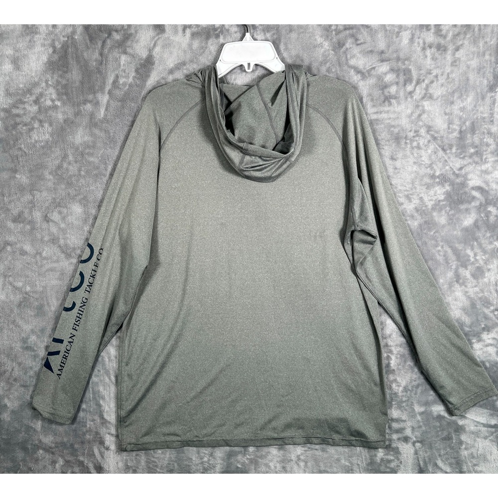 AFTCO Samurai Sun Protection Hoodie Mens Large Gray Pullover Stretch Fishing - Picture 6 of 11